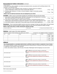 Form DTS-661-001 Driver Training School License Application - Washington, Page 2