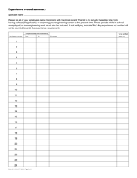 Form ENLS-651-019 Engineer-In-training Long Form Registration Application - Washington, Page 2