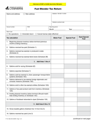 Form FT-441-865 Fuel Blender Tax Return - Washington