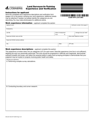 Form ENLS-651-084 Land Surveyor-In-training Registration Application - Washington, Page 3