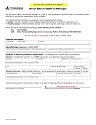 Document preview: Form DR-500-027 Motor Vehicle Claim for Damages - Washington