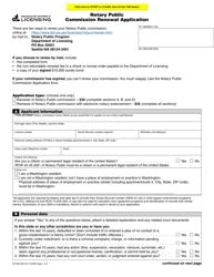 Form NP-659-006 Notary Public Commission Renewal Application - Washington