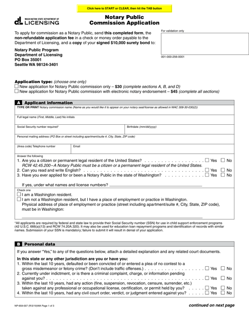 Form NP-659-007  Printable Pdf