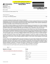 Document preview: Form PI-689-003 Private Investigative Agency Surety Bond - Washington