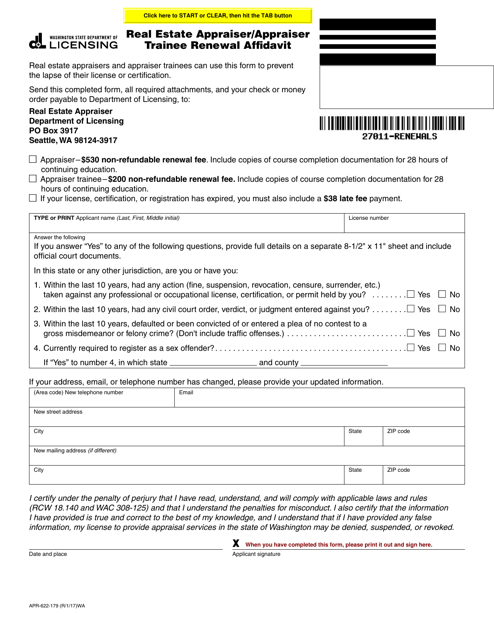 Form APR-622-179  Printable Pdf