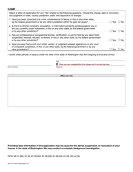 Form PA-611-012 Professional Boxing, Martial Arts, or Wrestling Promoter License Application - Washington, Page 2