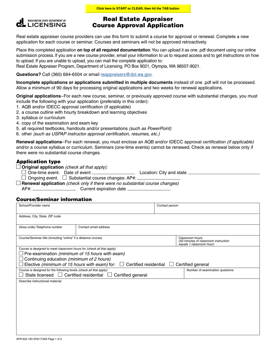 Form APR622183 Download Fillable PDF or Fill Online Real Estate