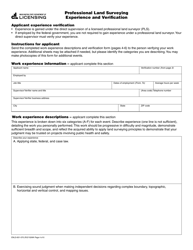 Form ENLS-651-070 Professional Land Surveyor Registration Application - Washington, Page 4