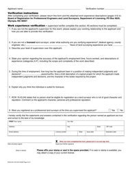 Form ENLS-651-070 Professional Land Surveyor Registration Application - Washington, Page 6