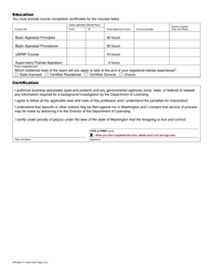 Form APR-622-171 Real Estate Appraiser Trainee Registration Application - Washington, Page 2
