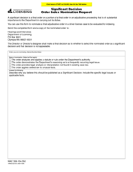 Document preview: Form HRNG-525-012 Significant Decision Order Index Nomination Request - Washington