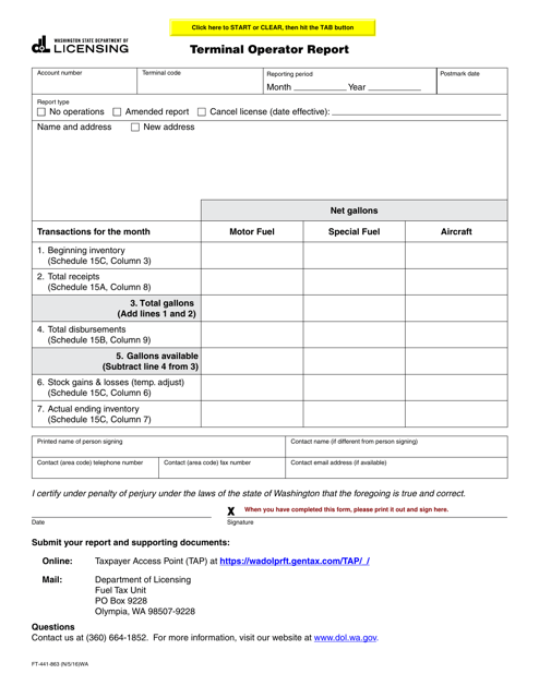 Form FT-441-863  Printable Pdf