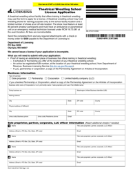 Form PA-611-002 Theatrical Wrestling School License Application - Washington