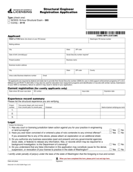 Form ENLS-651-014 Structural Engineer Registration Application - Washington, Page 2