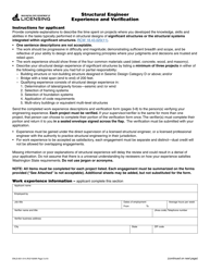 Form ENLS-651-014 Structural Engineer Registration Application - Washington, Page 3
