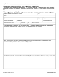 Form ENLS-651-014 Structural Engineer Registration Application - Washington, Page 7