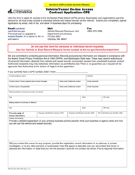 Form RPD-224-002 Vehicle/Vessel on-Line Access Contract Application - Cps - Washington