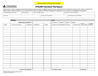 Document preview: Form FT-441-004 Ifta/Irp Individual Trip Report - Washington