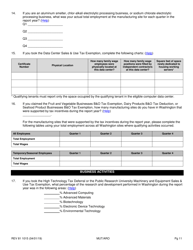 Form REV81 1015 Annual Tax Performance Report for Preferential Tax Rates/Credits/Exemptions/Deferrals Worksheet - Washington, Page 11