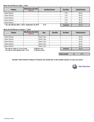 Form 40 2416E Tobacco Products Tax Credit Worksheet - Washington, Page 2