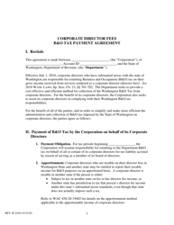 Document preview: Form REV40 2430 Corporate Director Fees B&o Tax Payment Agreement - Washington