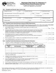 Form 85 0050 Washington State Estate Tax Addendum 3 - Qualified Family-Owned Business Interests - Washington
