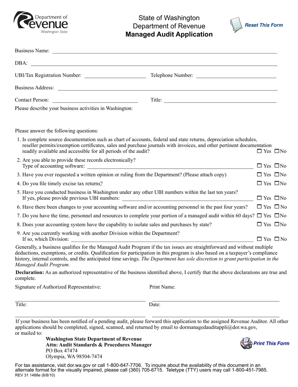 Form REV31 1488E - Fill Out, Sign Online and Download Fillable PDF ...