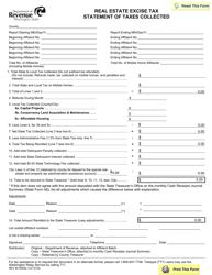 Form REV84 0005E &quot;Real Estate Excise Tax Statement of Taxes Collected&quot; - Washington