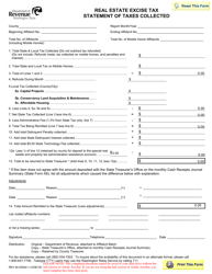 Form REV84 0005E1 &quot;Real Estate Excise Tax Statement of Taxes Collected&quot; - Washington