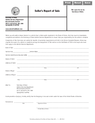 Document preview: Form VSD703.1 Seller's Report of Sale - Illinois