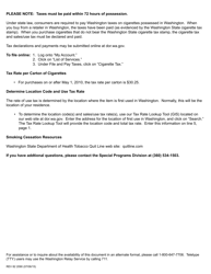 Form REV82 2090 Tax Declaration for Cigarettes - Washington, Page 2