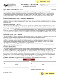Document preview: Form REV82 2060-1 Wholesale Cigarette Dealers Bonding - Washington