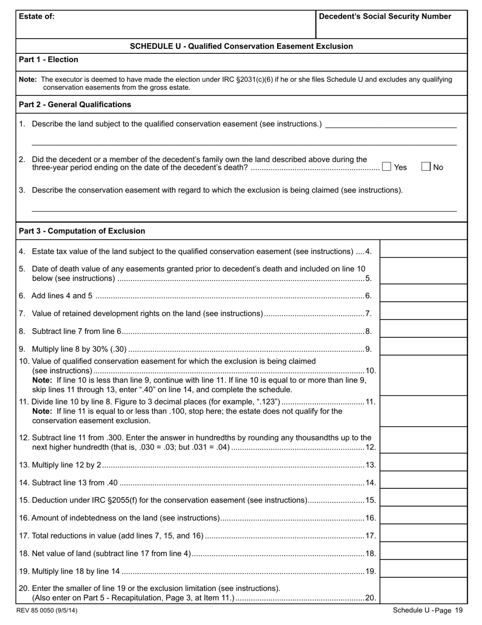 Form REV85 0050 Estate and Transfer Tax Return - Washington, Page 19