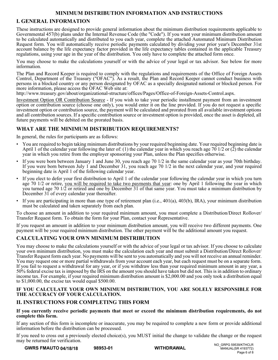 Automated Minimum Distribution Request Governmental 457(B) Plan - Washington, Page 6