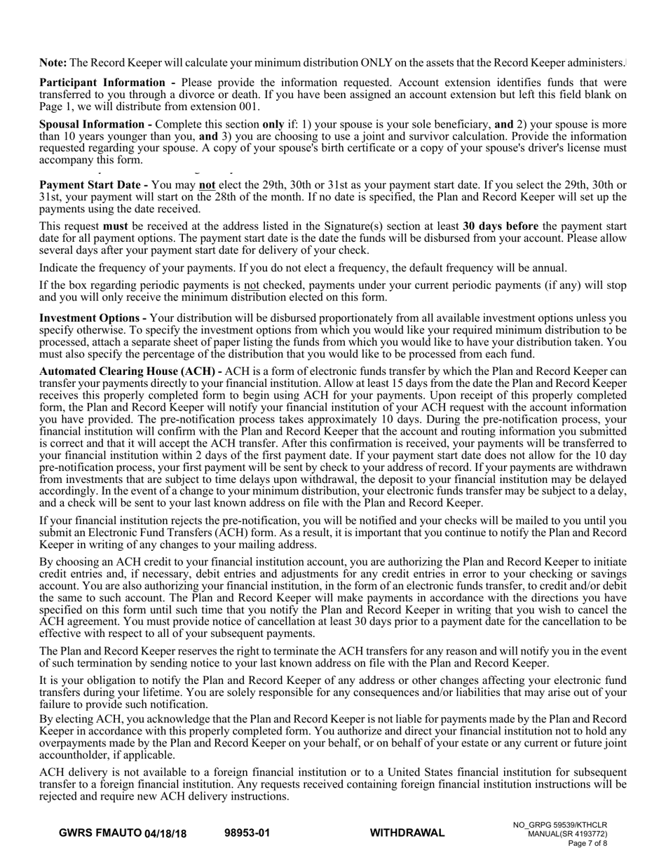 Automated Minimum Distribution Request Governmental 457(B) Plan - Washington, Page 7