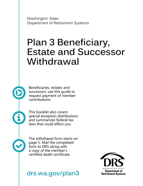 Form DRS MS439 Plan 3 Beneficiary, Estate and Successor Withdrawal - Washington