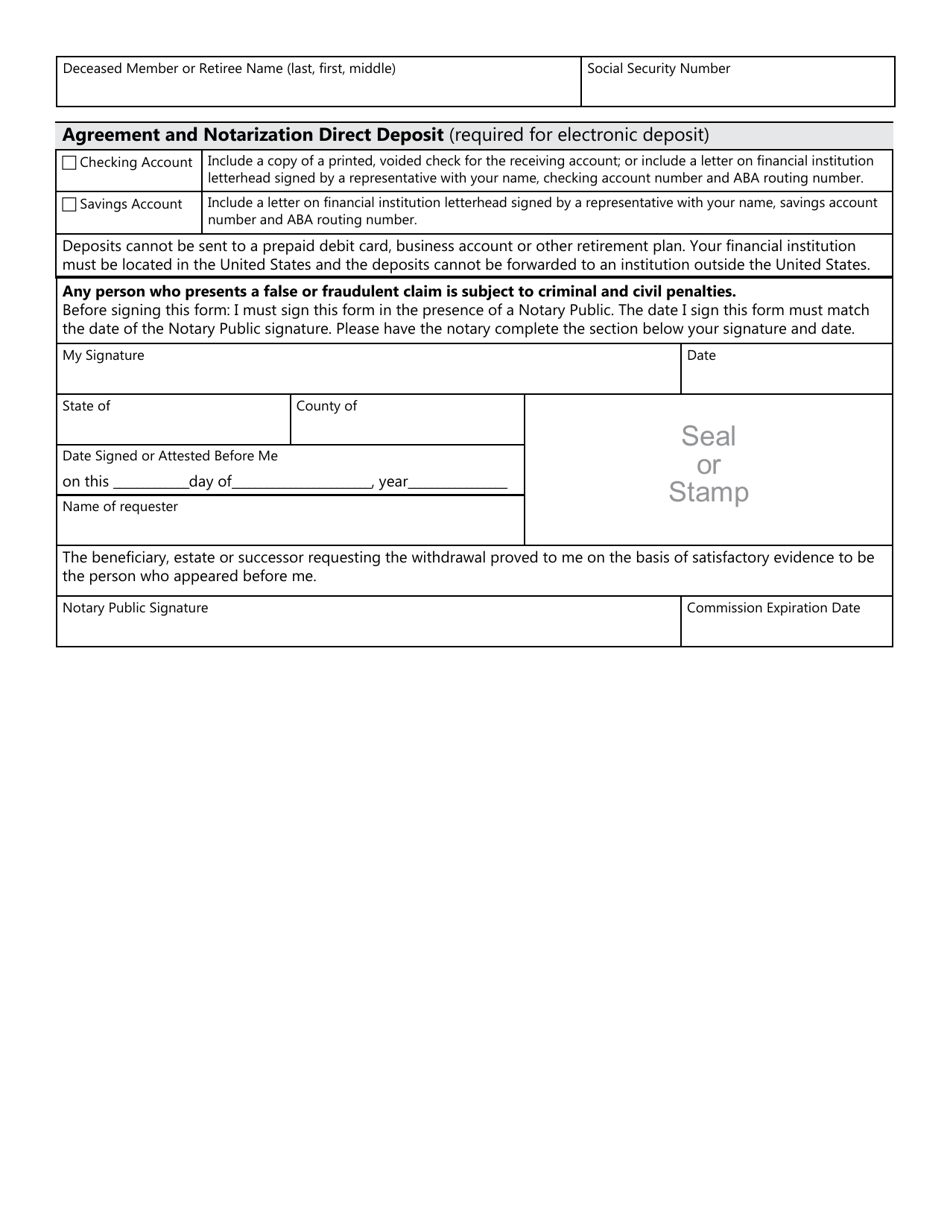 Form DRS MS439 Plan 3 Beneficiary, Estate and Successor Withdrawal - Washington, Page 7