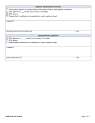 DSHS Form 02-556 Request for Exception to Policy (Etp) for Use of Restrictive Procedures - Washington, Page 2