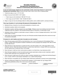 Document preview: DSHS Form 02-611 Statement of Understanding: Mid-certification Review - Washington (Somali)
