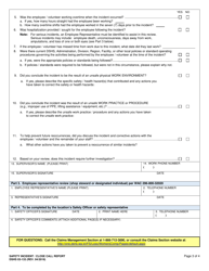 DSHS Form 03-133 Safety Incident/Close Call Report - Washington, Page 3
