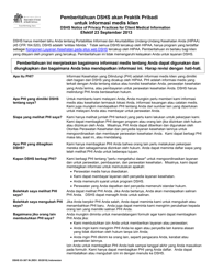 Document preview: DSHS Form 03-387 Dshs Notice of Privacy Practices for Client Medical Information - Washington (Indonesian (Bahasa Indonesia))