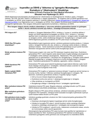 Document preview: DSHS Form 03-387 Dshs Notice of Privacy Practices for Client Medical Information - Washington (Kirundi)