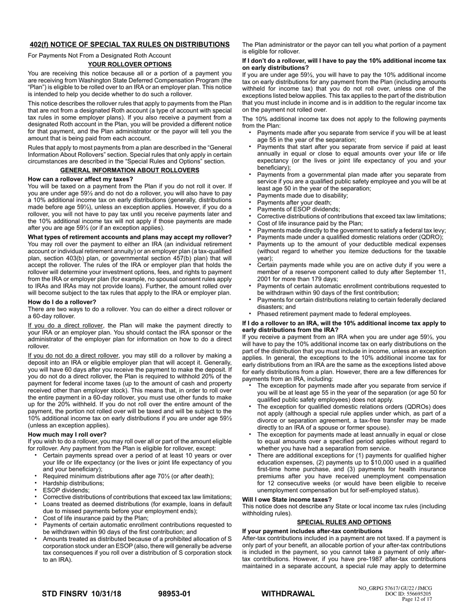 Form STD FINSRV In-Service Withdrawal Request - Washington, Page 12