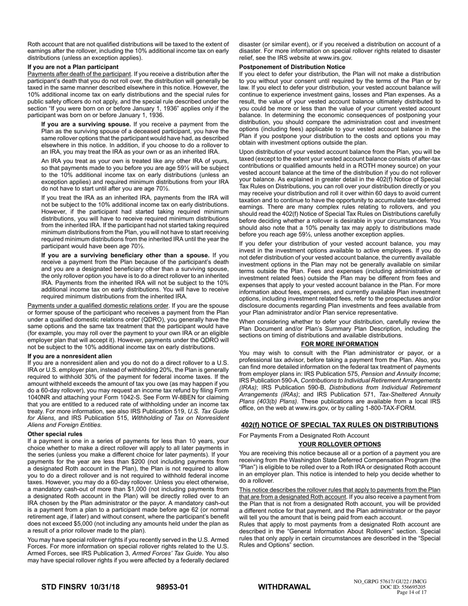 Form STD FINSRV In-Service Withdrawal Request - Washington, Page 14