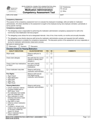 DSHS Form 03-494 Medication Administration Competency Assessment Tool - Washington
