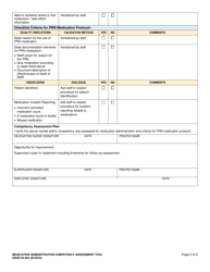 DSHS Form 03-494 Medication Administration Competency Assessment Tool - Washington, Page 2