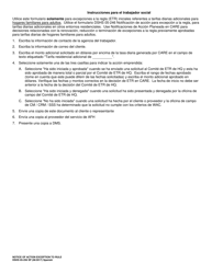 DSHS Formulario 05-256 Notificacion De Accion Excepcion a La Regla Para Tarifas Diarias De Afh - Washington (Spanish), Page 2