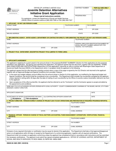 DSHS Form 05-180C  Printable Pdf