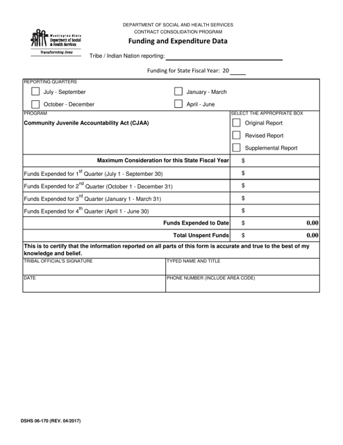 DSHS Form 06-170  Printable Pdf