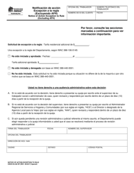 Document preview: DSHS Formulario 05-246 Notificacion De Accion Excepcion a La Regla (Excluyendo Afh) - Washington (Spanish)